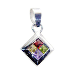 Maya Multicolor Gemstone Pendant Silver Jewelry Multi Stone multicolor Multicolor