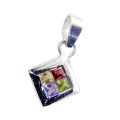Maya Multicolor Gemstone Pendant Silver Jewelry