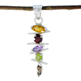 Florencia Multicolor Gemstone Pendant in Sterling Silver Multi Stone multicolor Multicolor