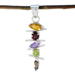 Florencia Multicolor Gemstone Pendant in Sterling Silver Multi Stone multicolor Multicolor