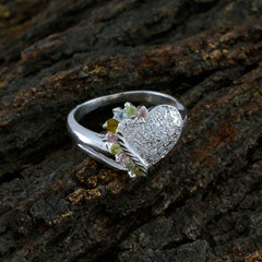 Alina Multicolor Gemstone Ring for Women with Heart Design
