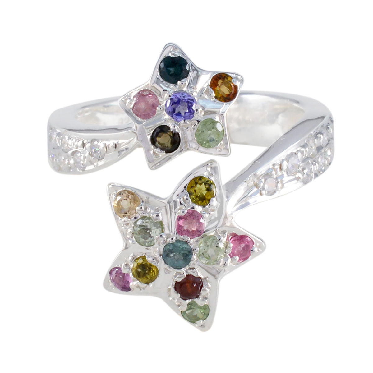 Zoe Multicolor Gemstone Ring for Everyday Glam Tourmaline Multicolor