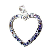 Maya Multicolor Graceful Pendant Heart-Shaped Design Multi Stone multicolor Multicolor