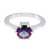 Constanza Multicolor Solitaire Ring with Gemstone Mystic Quartz Multicolor