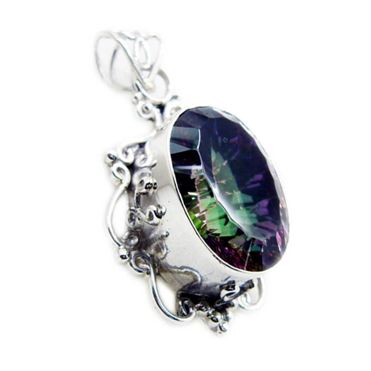 Claire Multicolor Statement Pendant for Every Occasion Mystic Quartz multicolor Multicolor