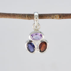 Xiu Multicolor Wedding Pendant with Gemstone Trio
