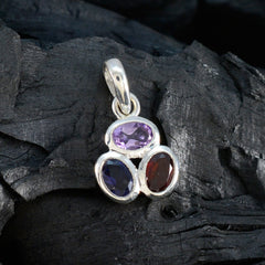 Xiu Multicolor Wedding Pendant with Gemstone Trio
