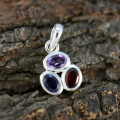 Xiu Multicolor Wedding Pendant with Gemstone Trio