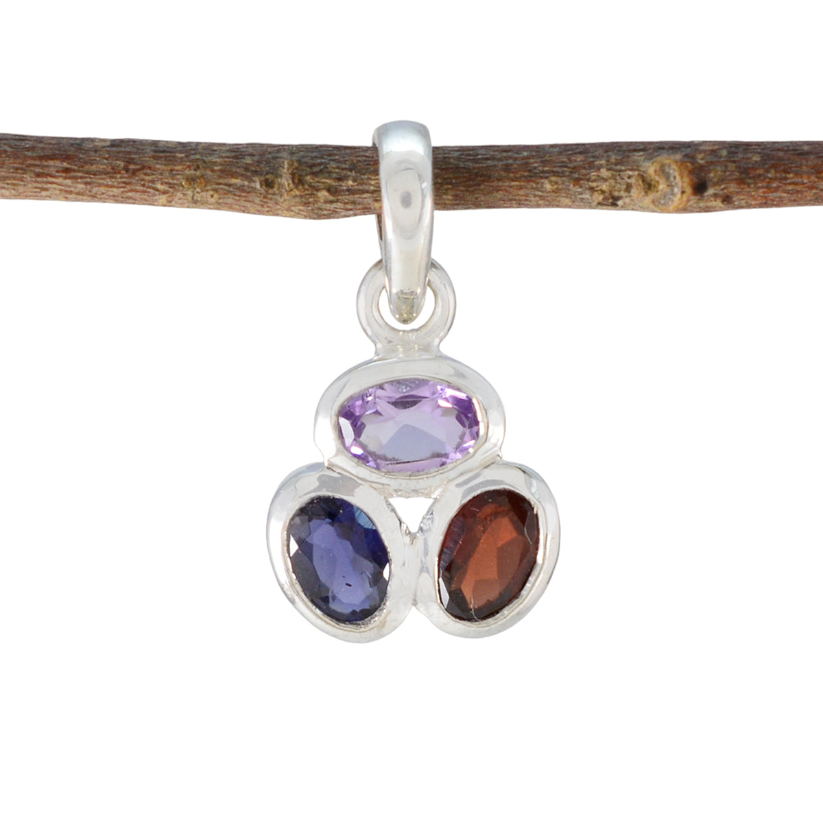 Xiu Multicolor Wedding Pendant with Gemstone Trio Multi Stone multicolor Multicolor