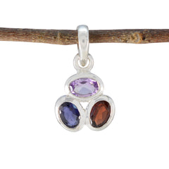 Xiu Multicolor Wedding Pendant with Gemstone Trio Multi Stone multicolor Multicolor