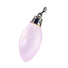 Emily Pink Abstract Pendant with Faceted Gemstone