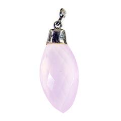 Emily Pink Abstract Pendant with Faceted Gemstone Rose Quartz Pink Pink