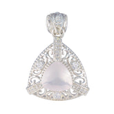 Cecilia Pink Rope-Wire Pendant with Gemstone Detail Rose Quartz Pink Pink