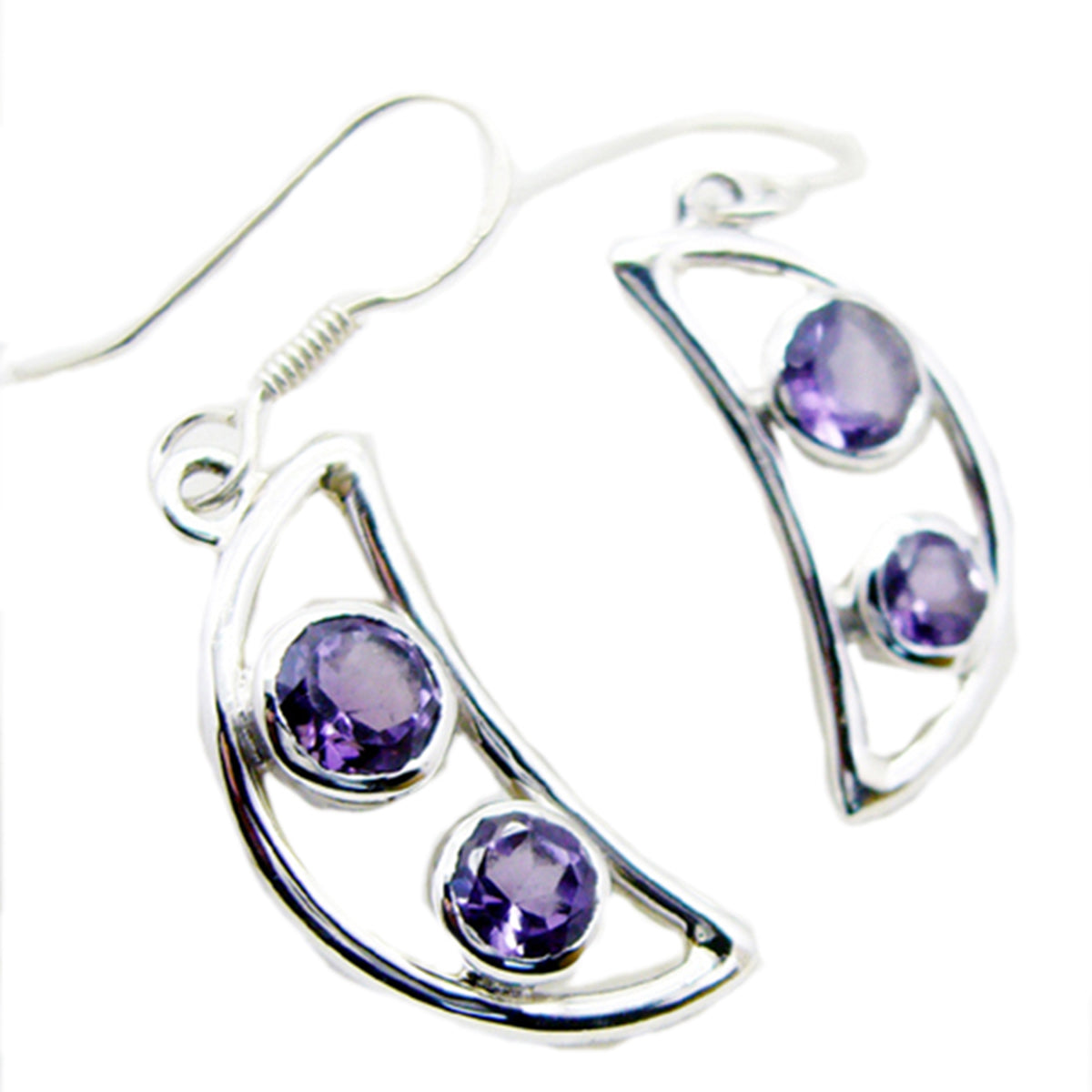 Nayara Silver Purple Earrings Online for Glam Style Amethyst Purple Dangle