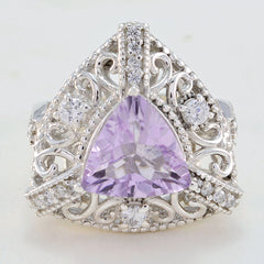 Clara Purple Gemstone Filigree Ring with Silver Detail
