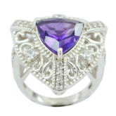 Clara Purple Gemstone Filigree Ring with Silver Detail Amethyst Purple