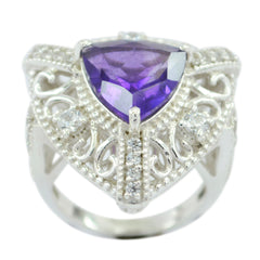 Clara Purple Gemstone Filigree Ring with Silver Detail Amethyst Purple