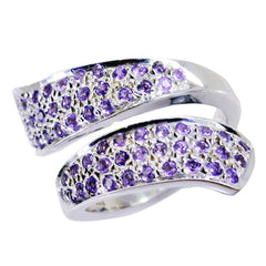 Bianca Purple Halo Ring for Women Sterling Silver