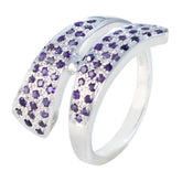 Bianca Purple Halo Ring for Women Sterling Silver Amethyst Purple