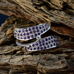 Bianca Purple Halo Ring for Women Sterling Silver