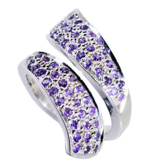 Bianca Purple Halo Ring for Women Sterling Silver