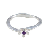 Aurora Purple Solitaire Ring India with Amethyst Stone Amethyst Purple