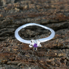 Aurora Purple Solitaire Ring India with Amethyst Stone