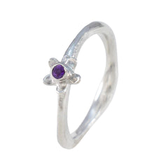Aurora Purple Solitaire Ring India with Amethyst Stone