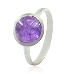Alina Purple Solitaire Ring Online with Silver Band