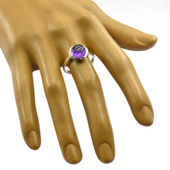 Alina Purple Solitaire Ring Online with Silver Band
