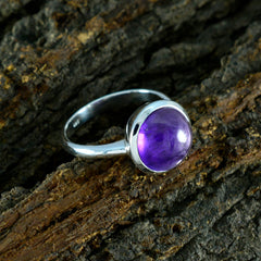 Alina Purple Solitaire Ring Online with Silver Band
