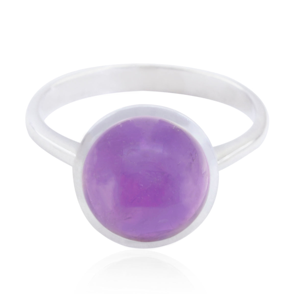Alina Purple Solitaire Ring Online with Silver Band Amethyst Purple