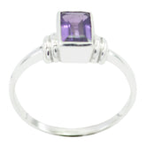 Isabelle Romantic Purple Solitaire Ring Amethyst Purple