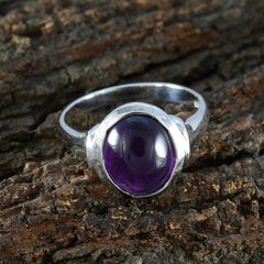 Angeles Purple Solitaire Ring with Amethyst Gemstone