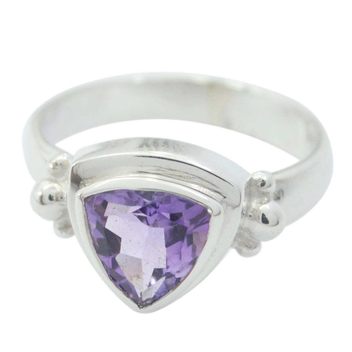 Freya Artisan Purple Solitaire Ring Amethyst Purple