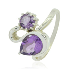 Ananya Purple Toi Et Moi Ring with Gemstone Design