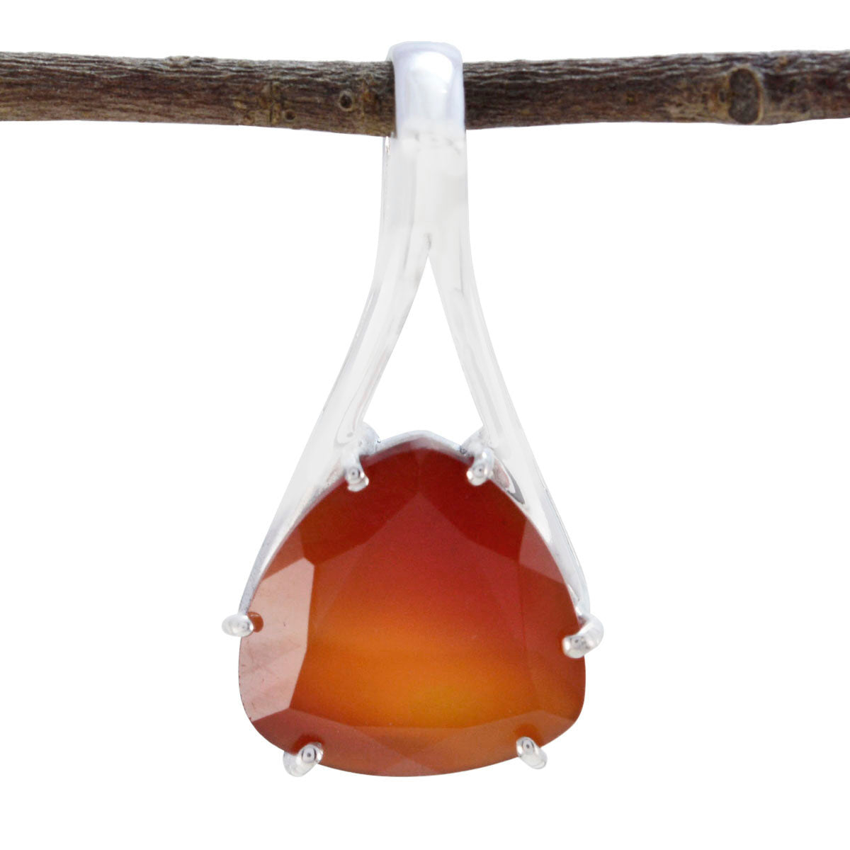 Camila Red Dainty Pendant with Gemstone Accent Red onyx Red Red