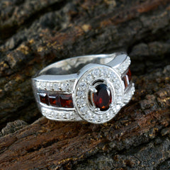 Hanna Red Halo Ring for Women with Gemstone Accents