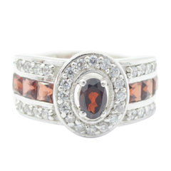 Hanna Red Halo Ring for Women with Gemstone Accents