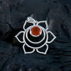 Isla Red Rope-Wire Pendant Sterling Silver Floral