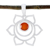 Isla Red Rope-Wire Pendant Sterling Silver Floral Red Onyx Red Red