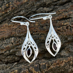 Natalie Red Solitaire Dangle Earrings for Glam Shine