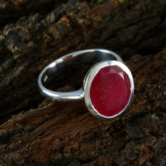 Julia Red Solitaire Ring for Women in Silver