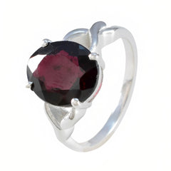Siti Red Solitaire Ring India with Oval Gemstone