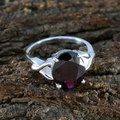 Siti Red Solitaire Ring India with Oval Gemstone