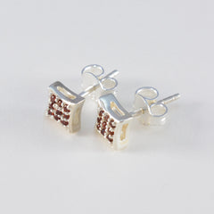 Lourdes Red Stud Earrings for Everyday Glam