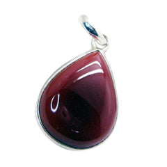 Ángeles Red Valentine Pendant Teardrop Gemstone Silver