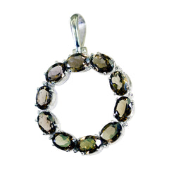 Mariana Brown Gemstone Pendant Elegant Circular Design