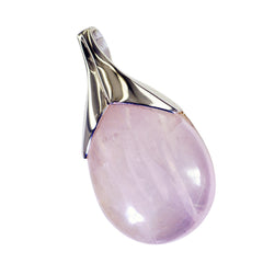 Hanna Pink Gemstone Pendant with Silver Accent