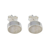 Bianca Solitaire Stud Earrings for Everyday Glam Rainbow Moonstone White Stud